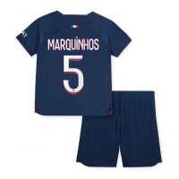 Koszulka piłkarska Paris Saint-Germain Marquinhos #5 Strój Domowy dla dzieci 2023-24 tanio Krótki Rękaw (+ Krótkie spodenki)